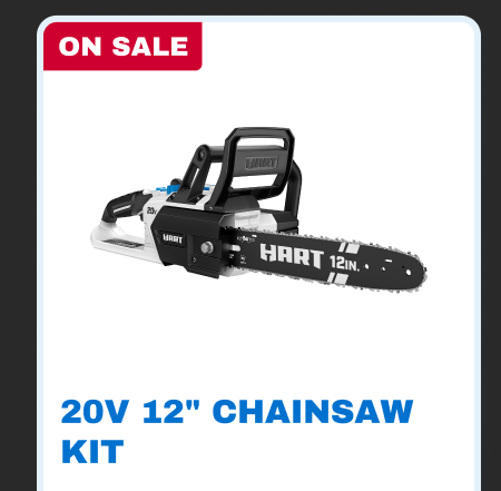 On Sale. 20V 12'' Chainsaw Kit.