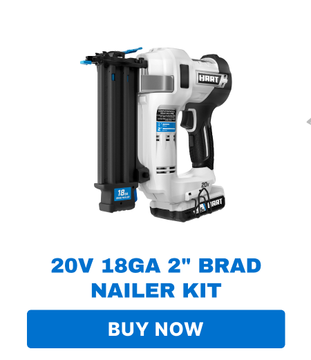 20V 18GA 2'' Brad Nailer Kit. Buy Now.