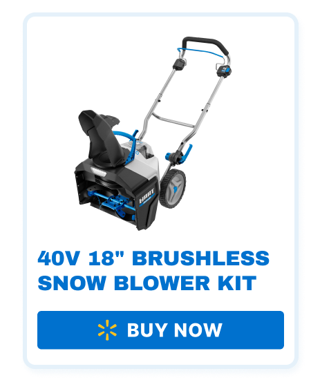 40V 18'' Brushless Snow Blower Kit. Buy Now