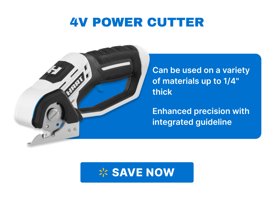 4V Power Cutter - Can be used on a variety of materials up to 1/4'' thick | Enhanced precision with integrated  guideline - SAVE NOW