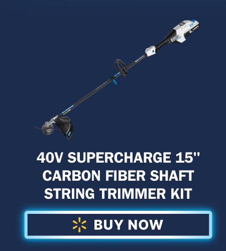 40V supercharge 15'' carbon fiber shaft string trimmer kit. Buy now at walmart.