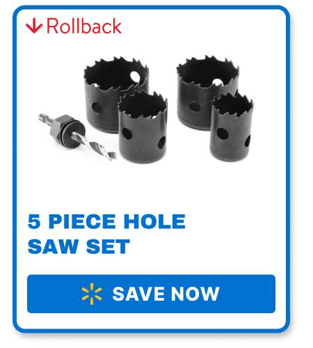 ROLLBACK 5 Pc Hole Saw Set  - SAVE NOW ->