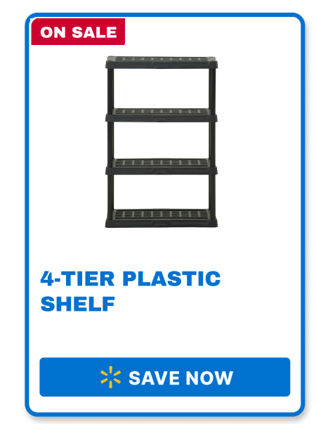 4-Tier Plastic Shelf - BUY NOW ->