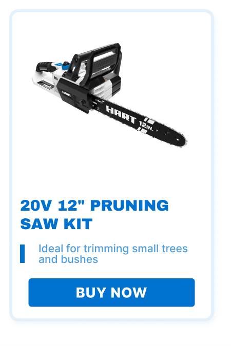 20V 12'' Pruning Saw Kit. Ideal for trimming small trees and bushes. Buy now!