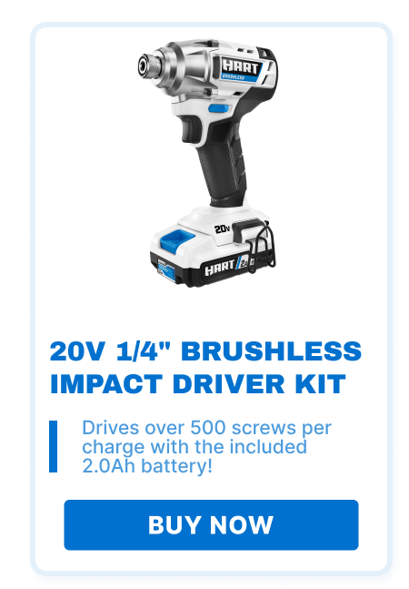 20V 1/4'' Brushless Impact Driver Kit. Drives over 500 screws per charge with included 2.0Ah battery! Buy now.