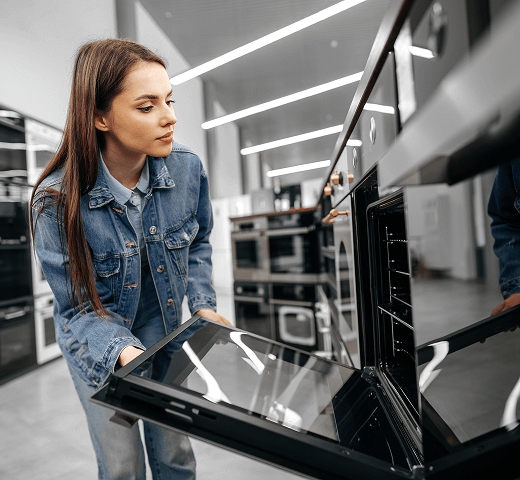 woman buying appliances