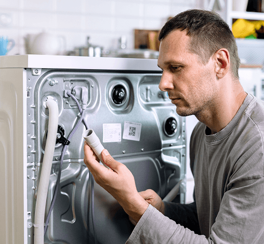 Man fixing washer