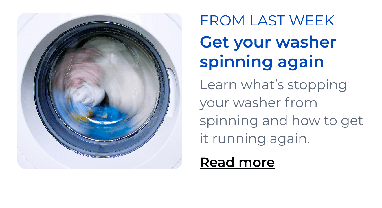 Get your washer spinning again. Learn what’s stopping your washer from spinning and how to get it running again. Read more