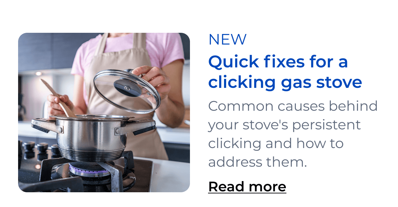 Quick fixes for a clicking gas stove. Learn the common causes behind your stove's persistent clicking and how to address them. Button: Read more