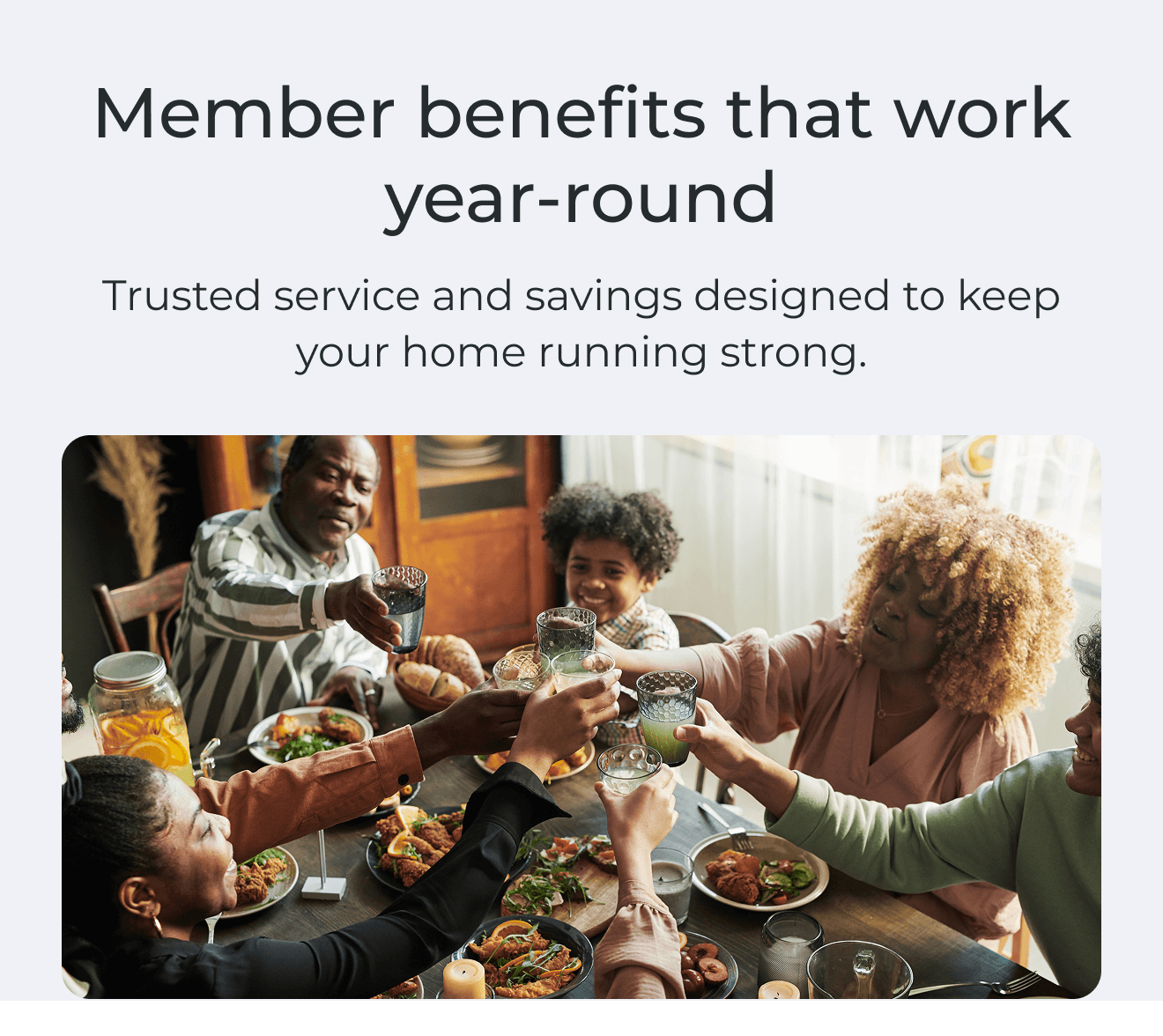 A happy family enjoys a well prepared holiday meal