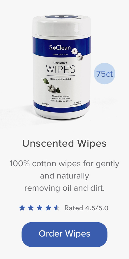 Unscented Wipes: 100% cotton wipes for gently and naturally removing oil and dirt. Order Wipes