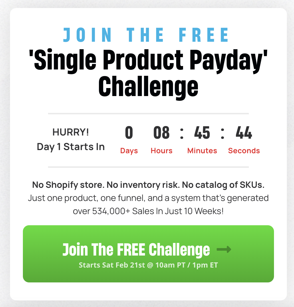 Single Product Payday