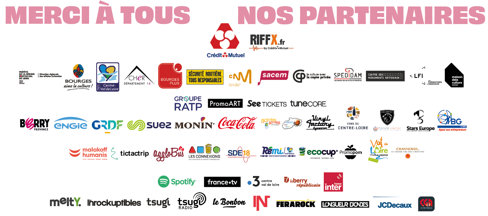 Merci à tous nos partenaires