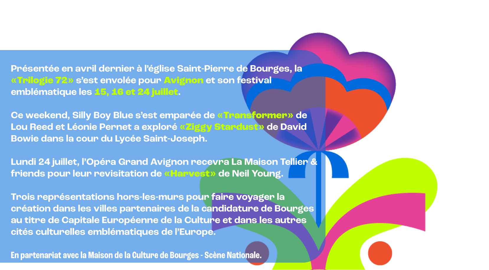 Les créations du cycle ''Trilogie 72'' au Festival d'Avignon !