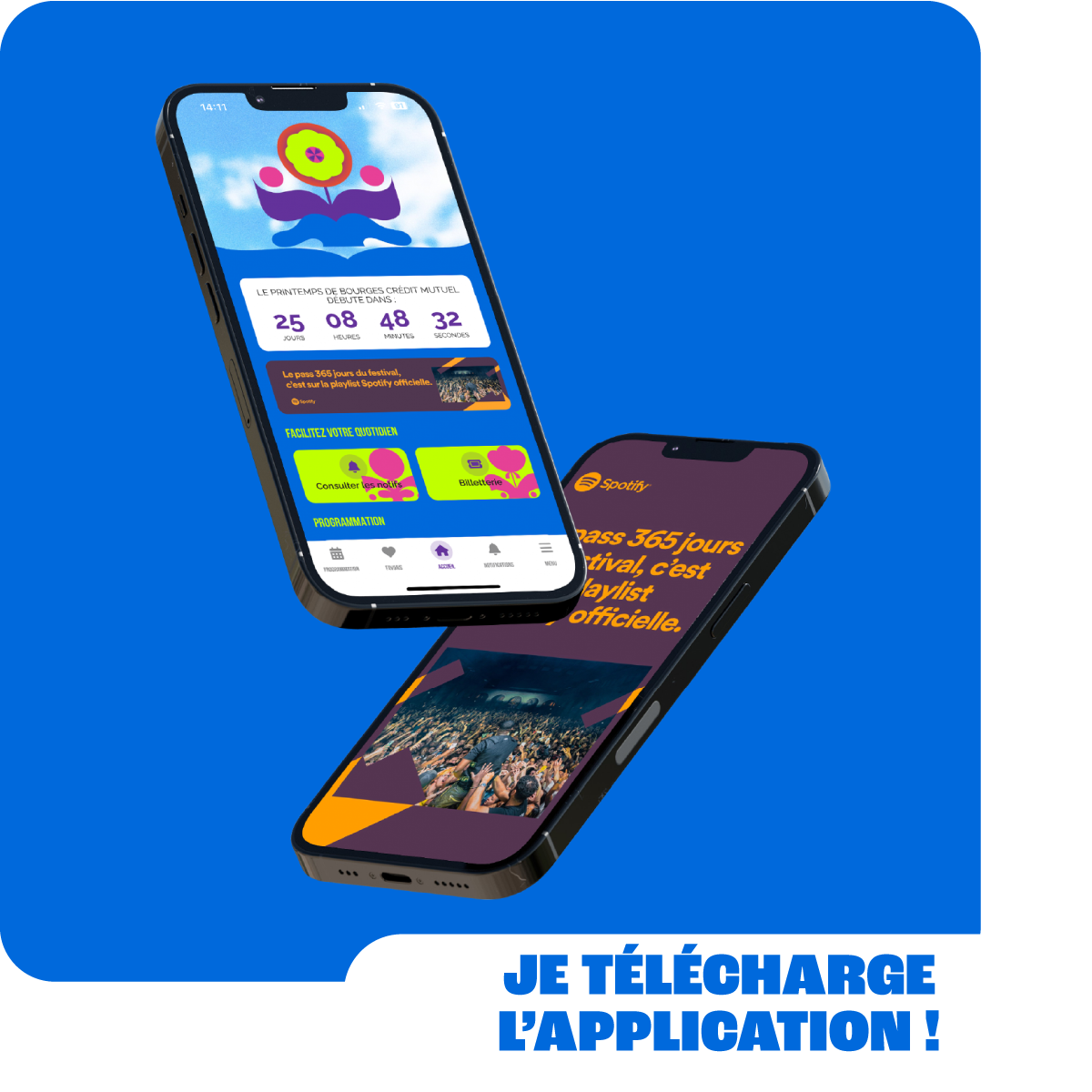 Télécharge l'application sur l'App Store ou Google Play