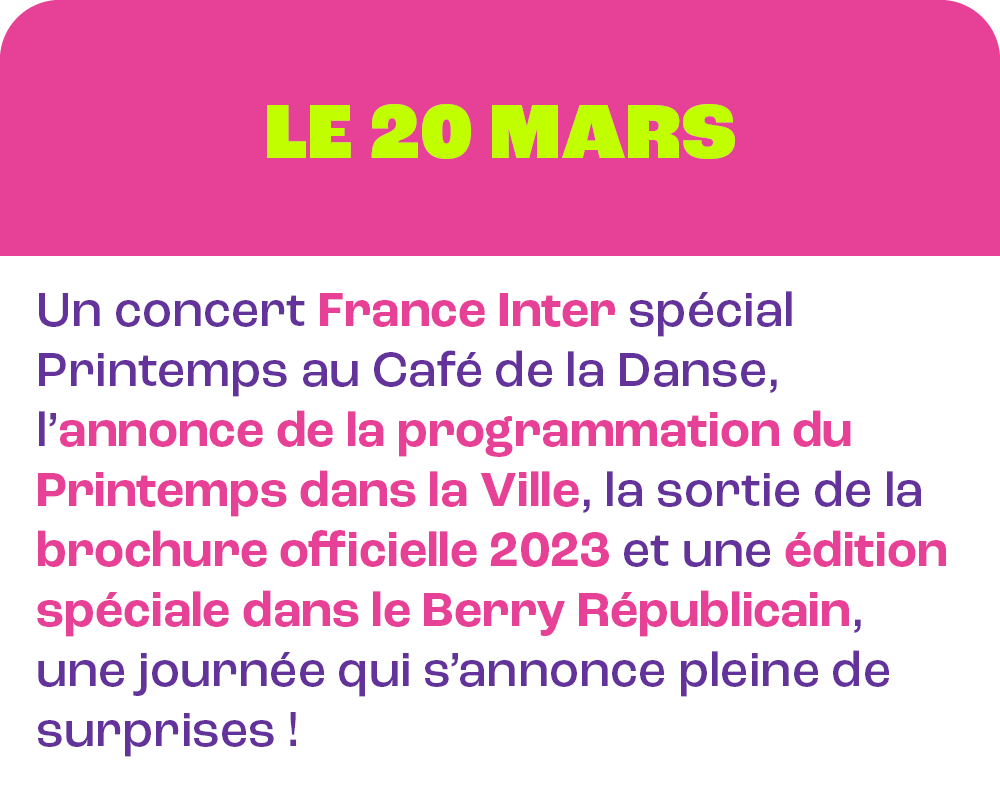 Programme du 20 mars