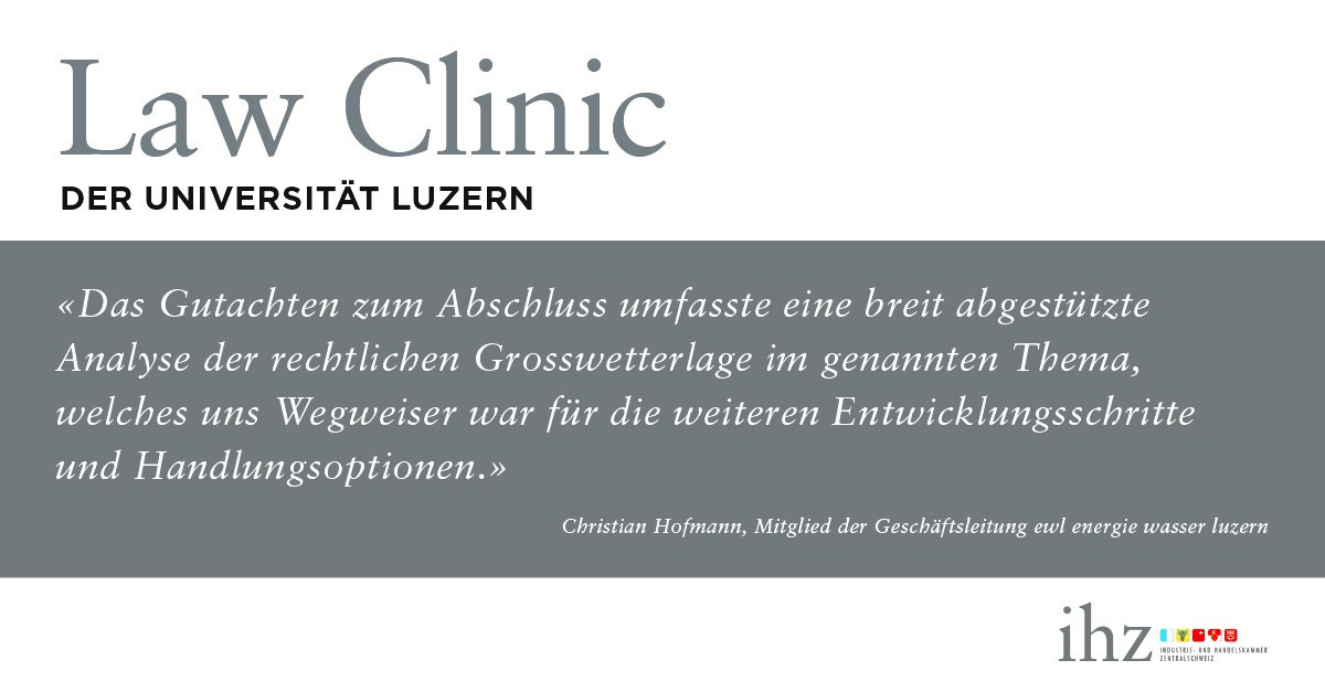 IHZ Netzwerkwoche Law Clinic ewl energie wasser luzern