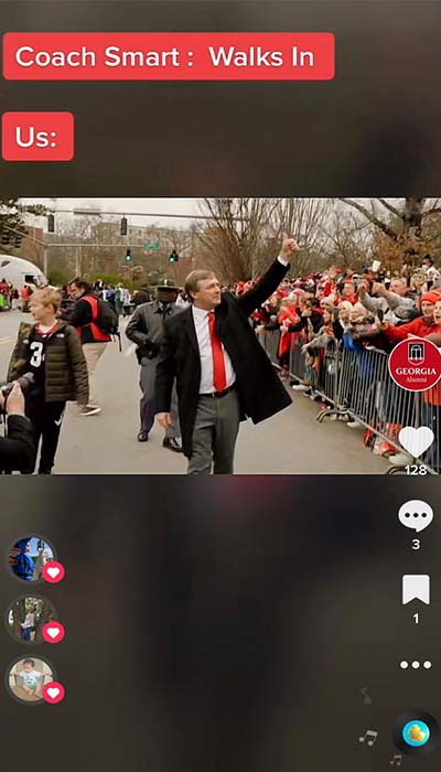 Kirby Smart featured in alumni TikTok