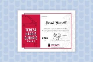 Sarah Burnett Award Certificate