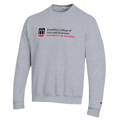 Image of a gray Franklin College of Arts and Sciences sweat shirt