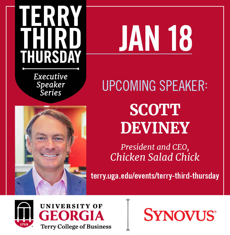 Ad for Terry Third Thursday with Chicken Salad Chick CEO Scott Deviney on Jan. 18 