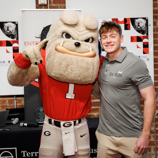 Photo of Matt Tesvich posing with Hairy Dawg