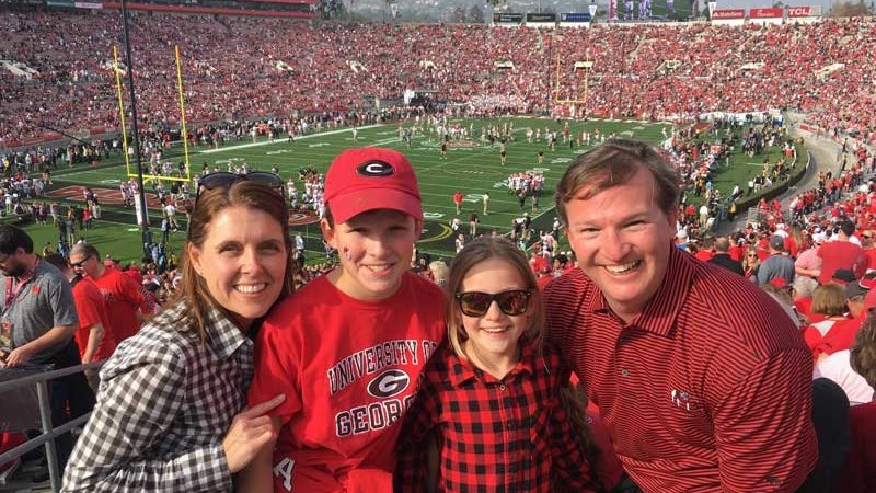 Crow family at Sanford Stadium