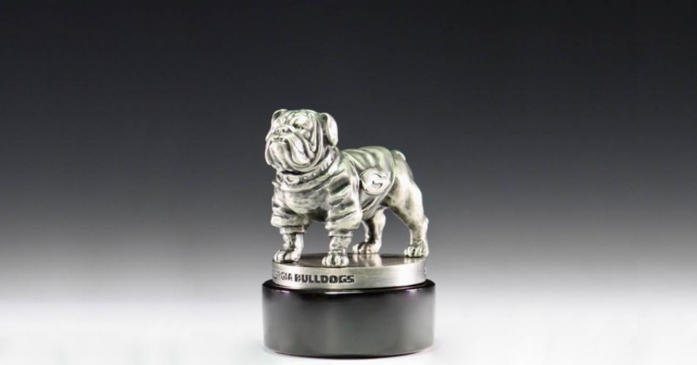 Silver Bulldog Statue