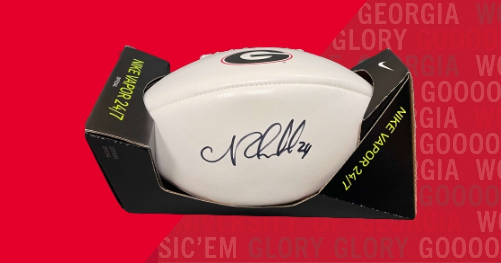 Nick Chubb signed football