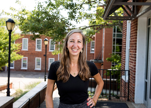 Maggie Leonard outside SSW building.